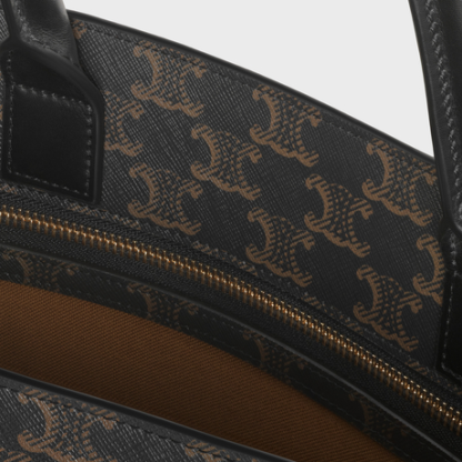 MEDIUM VERTICAL CABAS IN TRIOMPHE CANVAS WITH CELINE PRINT BLACK